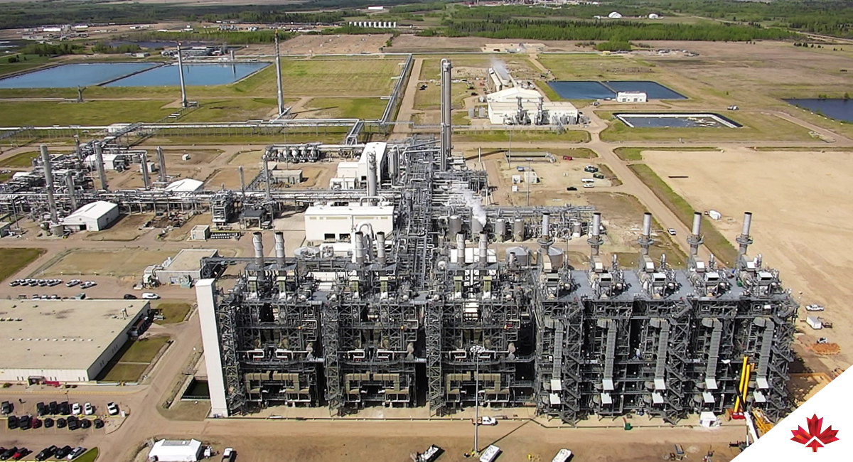 Vue aérienne du site de craquage et de produits dérivés de l’éthylène intégré carboneutre de Dow, à Fort Saskatchewan  